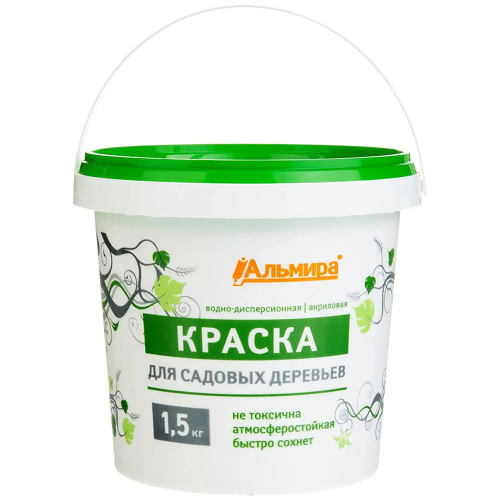 краска-побелка для садовых деревьев акриловая 1-5кг