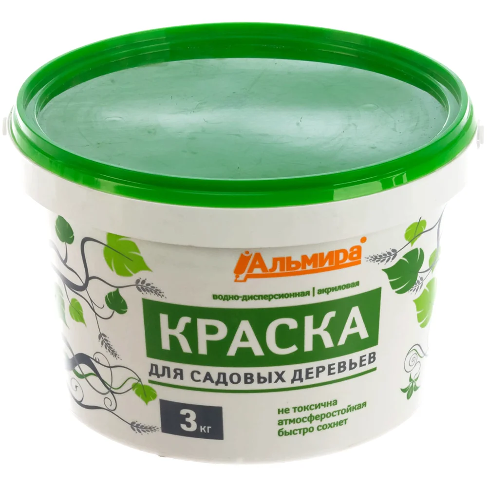 краска-побелка для садовых деревьев акриловая 3кг