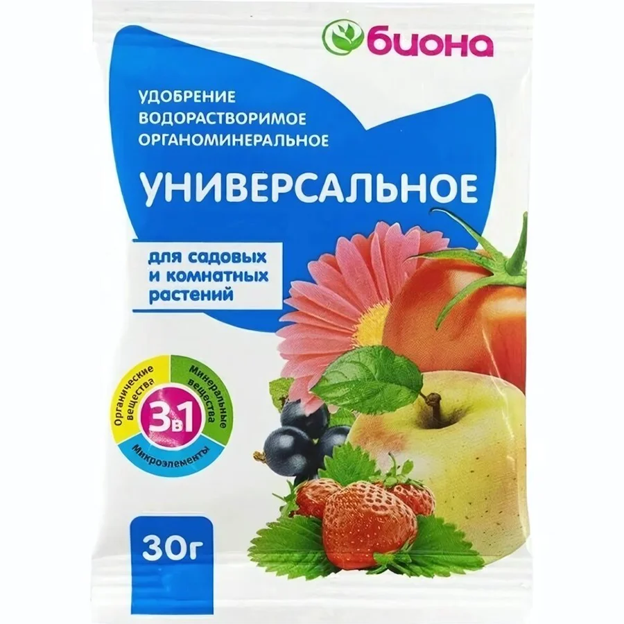 удобрение водорастворимое универсальное биона 30г