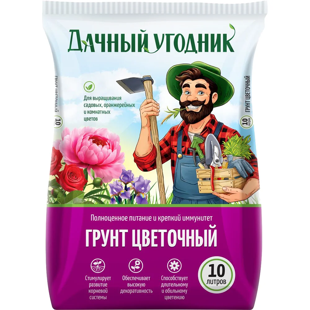 грунт дачный угодник для цветов 10л
